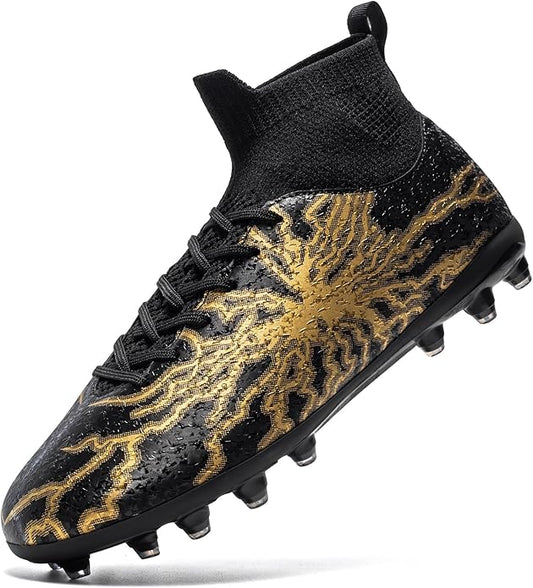 Kids Soccer Cleats Boys Girls Training Football Cleats Youth High-top Soccer Shoes for Little/Big