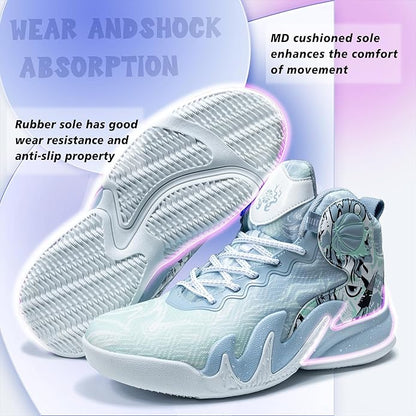 CJSPORX Women Men Basketball Shoes Breathable Men Non Slip Outdoor Fashion Unisex Sneakers