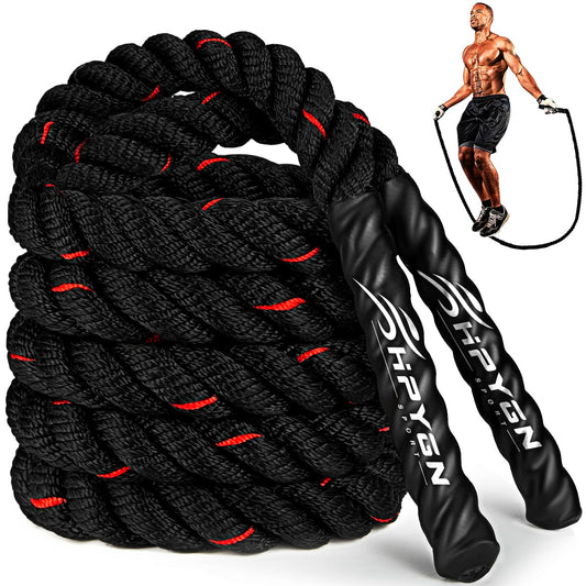 HPYGN Weighted Heavy Skipping/Jump Rope 9.2ft 2.8LB for fitness, Exercise, boxing Gym Training