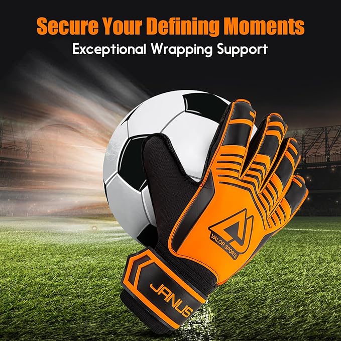 Soccer Goalkeeper Gloves with Finger Protection to Prevent Injuries, Strong Grip for Tough Tackles, Breathable Goal Keeper Gloves for for Kids, Youth and Adult