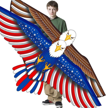 2 Pack Patriotic Eagle & Dragon Kite for Kids and Adults, Easy to Fly Huge Kites for Kids Ages 4-8 8-12 with 328FT String for Beach Trip Park Birthday Gift Family Outdoor Games and Activities