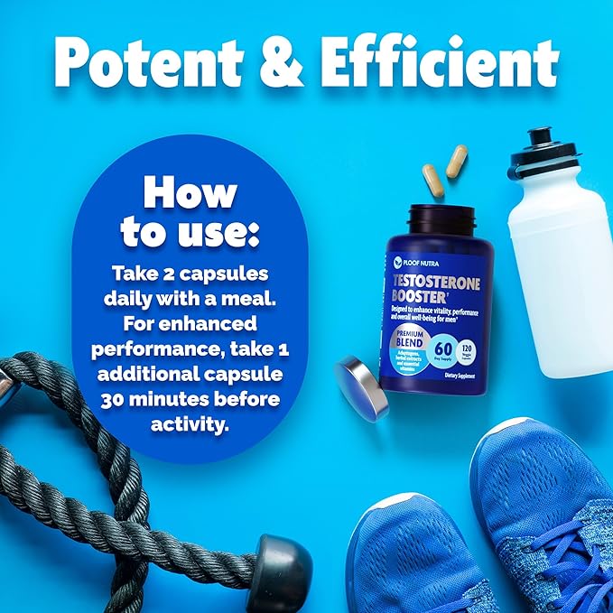 Testosterone Booster Supplement for Men - Male Enhancing Test Boost - Ashwagandha, Tongkat Ali, Rhodiola, Tribulus, Vitamin D3, B6, B12 - Workout, Muscle Builder, Strength, Energy, Performance - 120ct