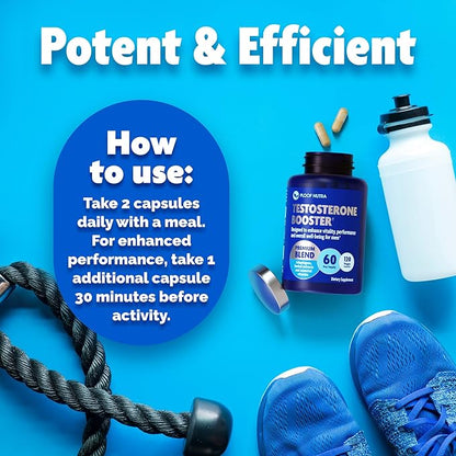 Testosterone Booster Supplement for Men - Male Enhancing Test Boost - Ashwagandha, Tongkat Ali, Rhodiola, Tribulus, Vitamin D3, B6, B12 - Workout, Muscle Builder, Strength, Energy, Performance - 120ct