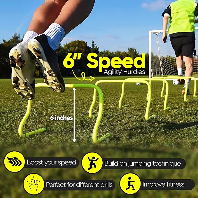 Agility Speed Ladder & Cones Football Training Equipment for Kids & Adults Kit Agility Training Footwork Drills | Hurdles Goalkeeper Training Equipment