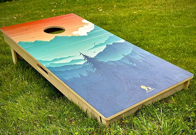 Solid Wood Cornhole Board Set 2 Boards with Bean Bags by Mysafy