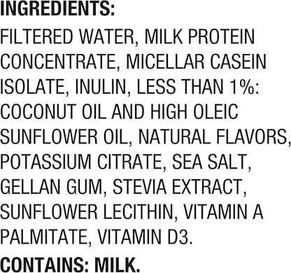 Oikos Protein Shake, Vanilla, 30g High Protein Drinks, Shelf Stable, Ready to Drink, 5g Prebiotic Fiber, 12 fl oz Bottle, 12 Count