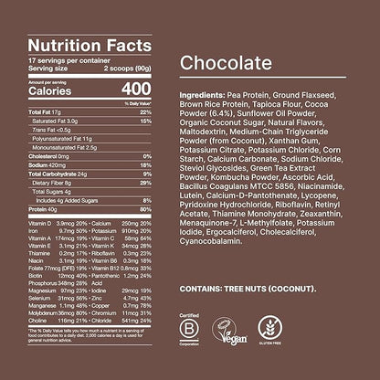 Huel Black Edition | Chocolate 40g Vegan Protein Powder | Nutritionally Complete Meal | 27 Vitamins and Minerals, Gluten Free | 17 Servings