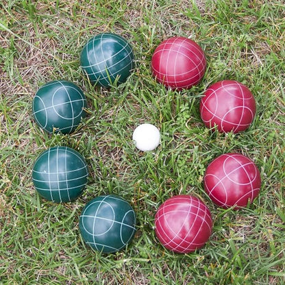 Bocce Ball Set Regulation Size - Lawn Game for Backyard or Beach - Includes Red and Green Bocce Balls, Pallino, and Carrying Case by Trademark Games