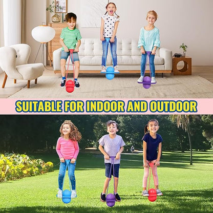 FAHKNS Pogo Ball for Kids - Sturdy Pogo Stick Alternative，Jumping Toy for Ages 4-12 with Handle，Safe Hopper Ball for Outdoor Play, Boys & Girls