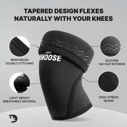 DMoose Fitness Knee Sleeves for Weightlifting (Pair) 78" Knee Wraps for Squats, Powerlifting &