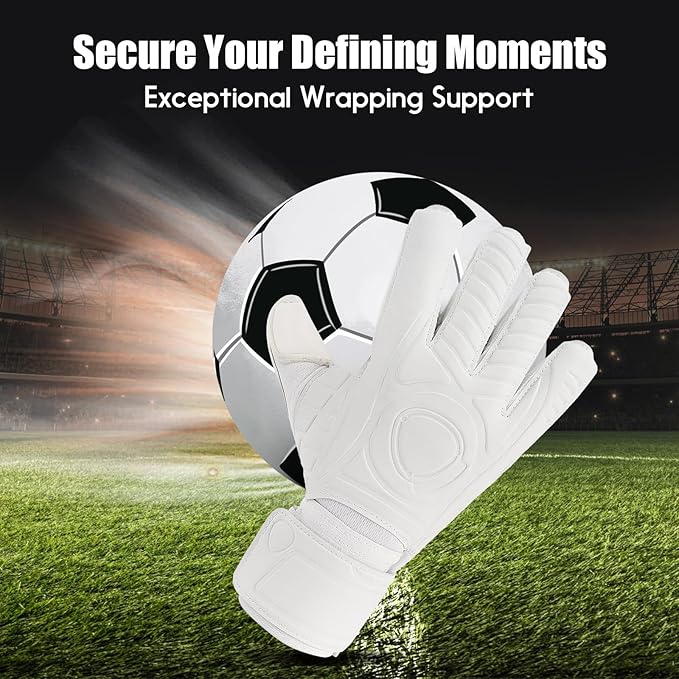 Soccer Goalkeeper Gloves with Finger Protection to Prevent Injuries, Strong Grip for Tough Tackles, Breathable Goal Keeper Gloves for for Kids, Youth and Adult