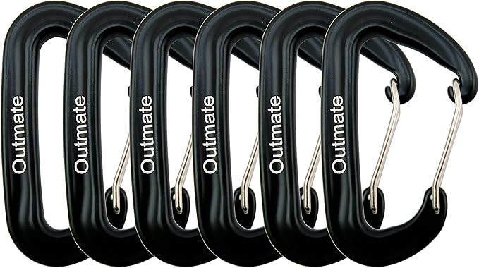 12kN 3.2"x2" Heavy-Duty Carabiner Clips - Durable, Lightweight Aluminum Alloy Carabiners for Hiking, Camping, Keychains, Dog Leashes, Hammocks & More