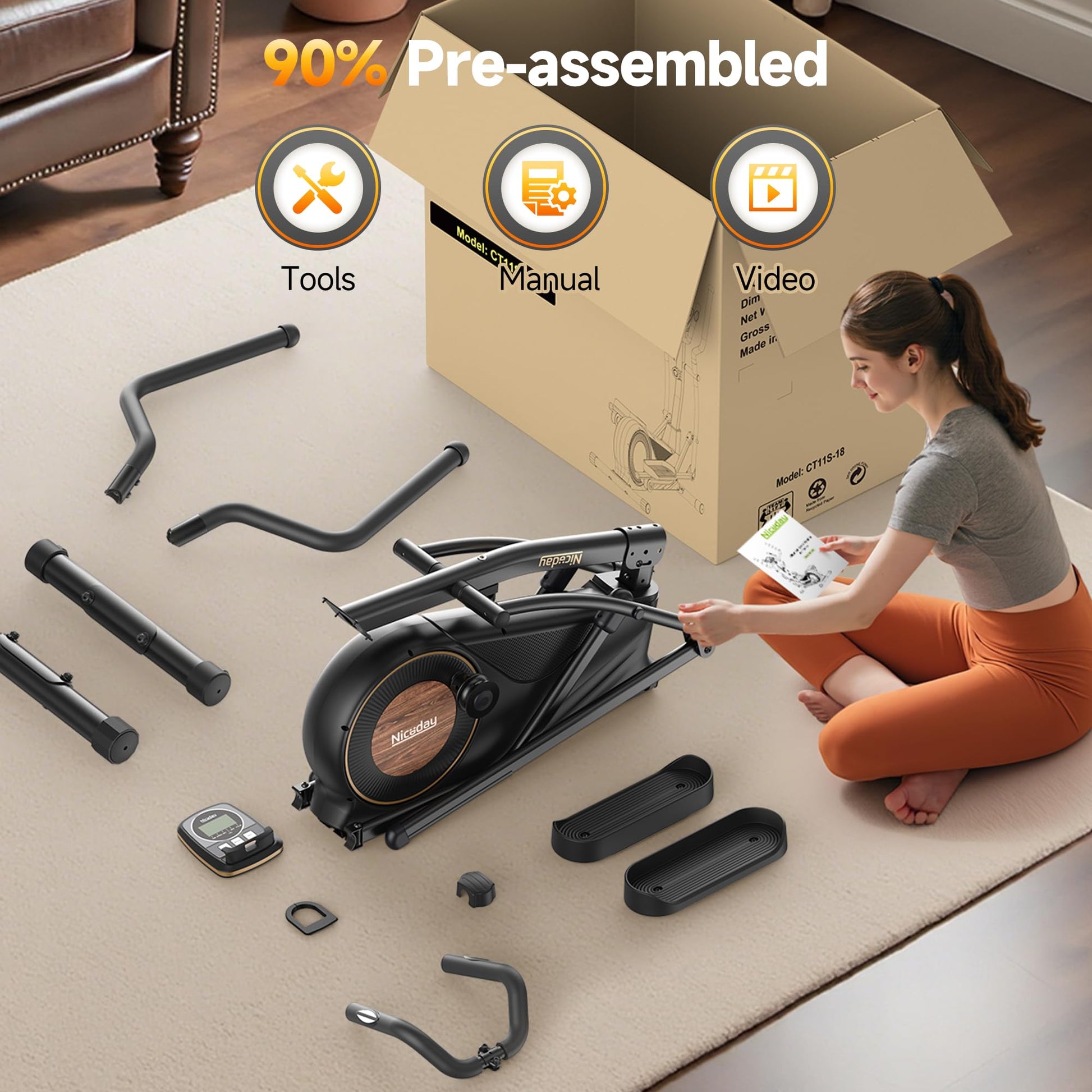 Niceday Elliptical Exercise Machine, Elliptical Machine for Home Use, Magnetic Elliptical Trainer