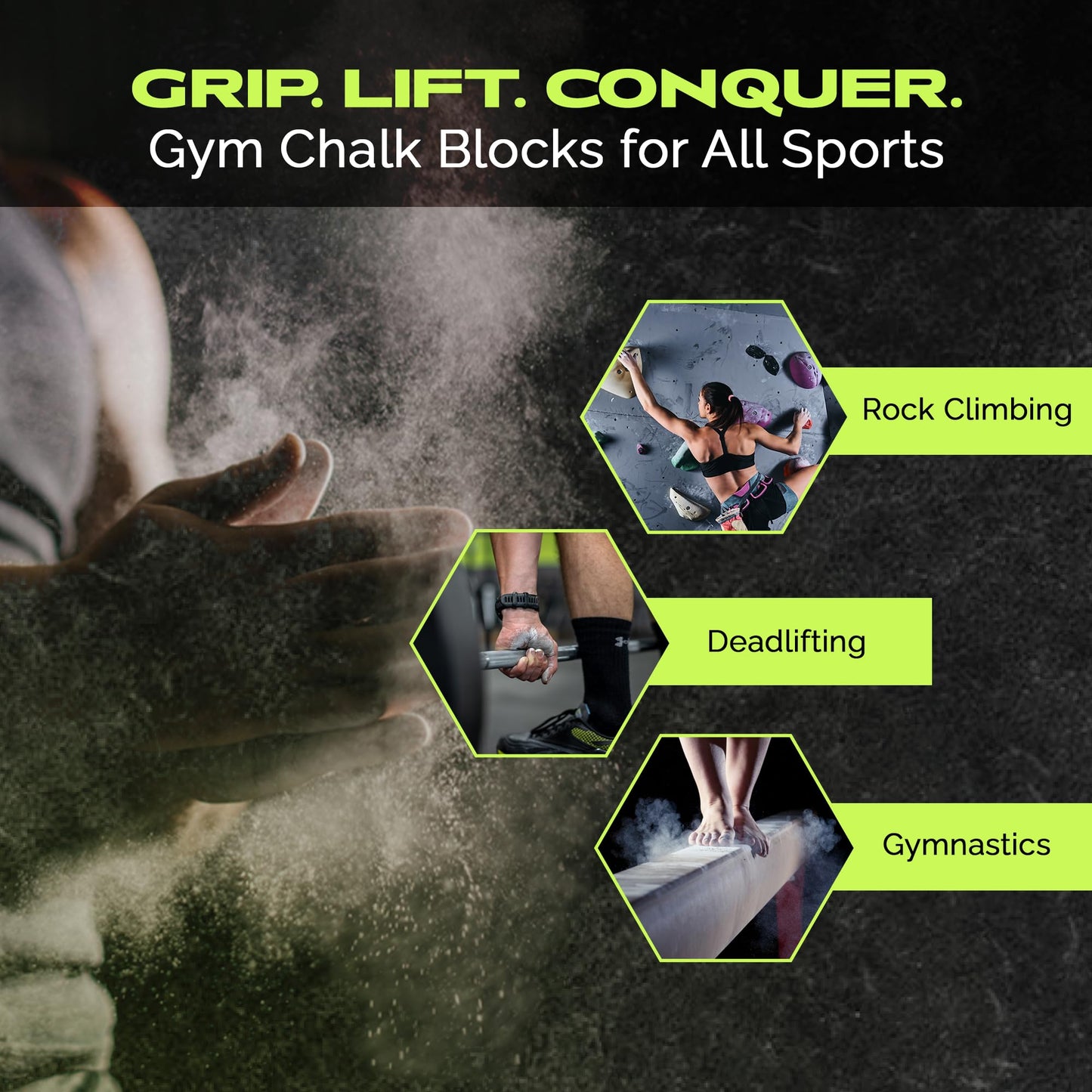 Rage Fitness Premium Gym Chalk, Pure Magnesium Carbonate - 1 LB Block