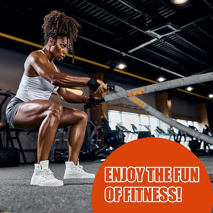 Perantlb Poly Battle Rope with Cloth Sleeve -1.25/1.5/2 Inch Diameter 30' 40' 50' Lengths -Gym Muscle Toning Metabolic Workout Fitness, Battle Ropes for Home Gym