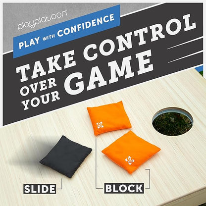 Professional Cornhole Bags - Set of 8 Regulation All Weather Double Sided - Sticky Side/Slick Side Bean Bags for Pro Corn Hole Game