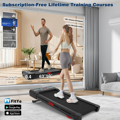 Walking Pad Treadmill 12% Auto Incline, Under Desk Treadmill, Black