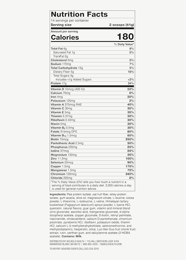 BIG BOLD HEALTH HTB Rejuvenate Superfood Plant-Based Protein Powder ??Himalayan Tartary Buckwheat with Polyphenols & 17g Protein ??Gut Support & Immune Balance (Vanilla Flavor)