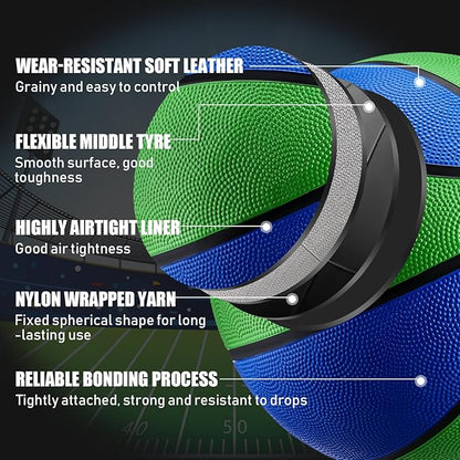 8 Pcs Sports Balls Set Include Basketball Football Soccer Volleyball with 2 Sport Equipment Bags 2 Pumps for Teens Youth Adult Outdoor Operation Christmas Ball Gifts