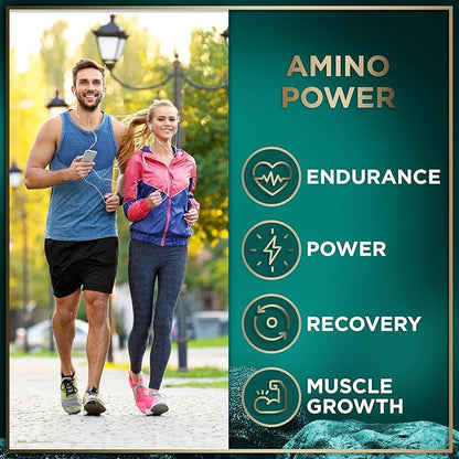WILD FUEL Essential Amino Acids Supplement for Women and Men - All 9 BCAAs Amino Acid Complex for Power and Recovery - EAA Lysine, Tryptophan, Isoleucine - 2 Pack 240 Vegan BCAA Capsules