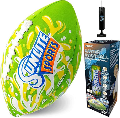 Sunlite Sports Waterproof Football for Lawn Backyard Pool Beach Lake Park Water Toy, Outdoor Play, for Kids Children Teens Adults, Family Fun