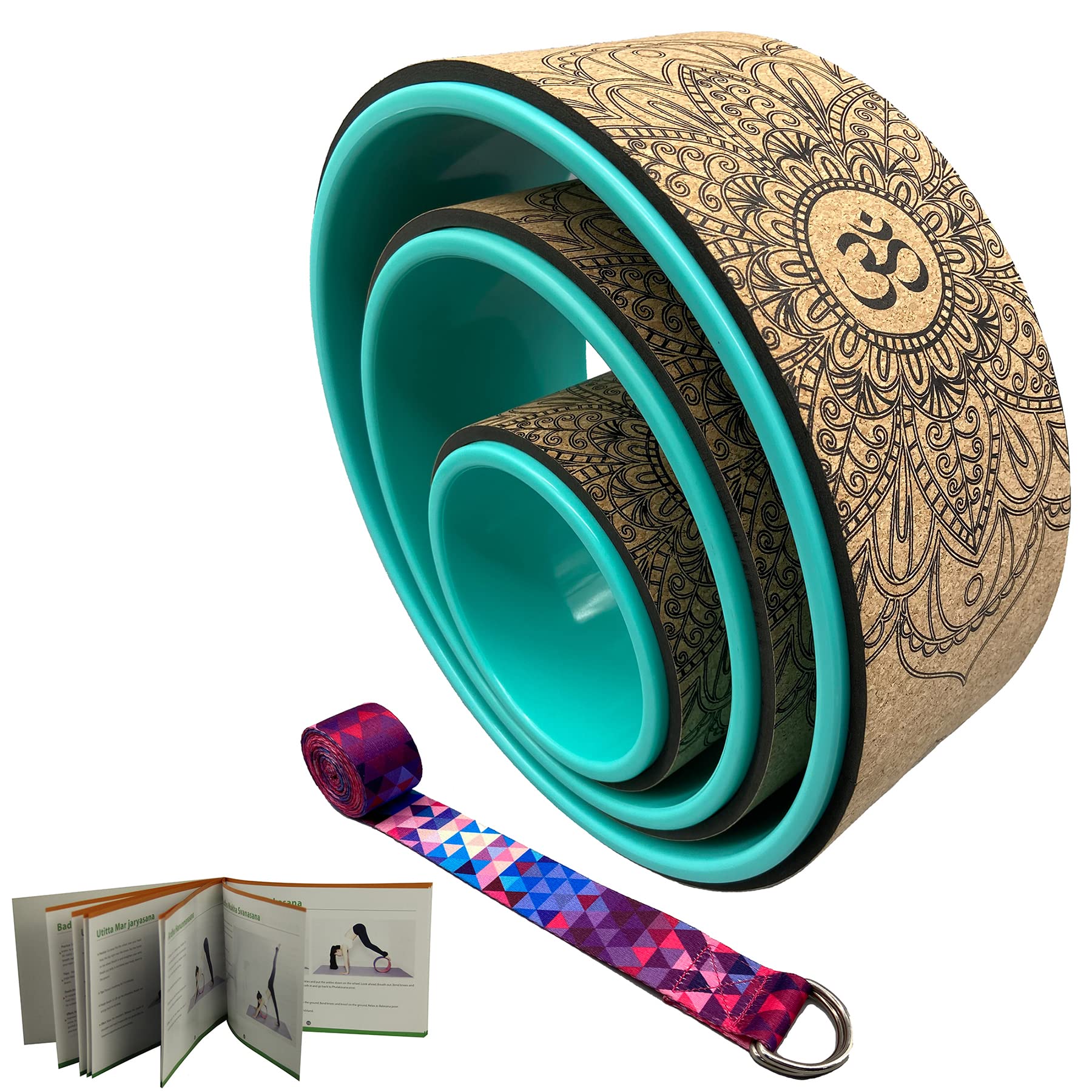 Aozora Yoga Wheel 13" with Most Detailed Book Step by Step Guide on How to Do 30+ Poses,! Perfect