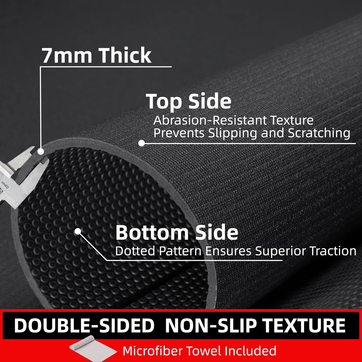 GymCope Large Exercise Mat for Home Workouts, 12x6/10x6/9x6/8x6/7x5/6x4 ft