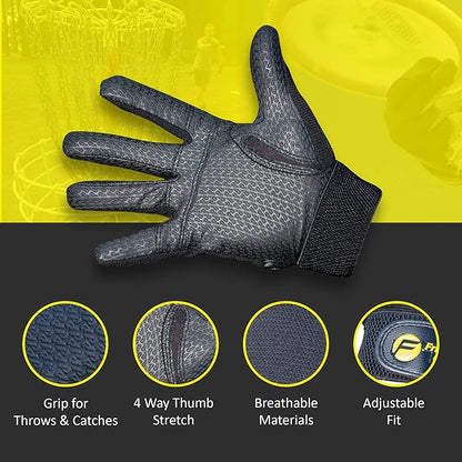 Ultimate Frisbee Gloves - Rubberized Palm & Fingers for Amazing Grip in All Conditions - Play Your Best in Any Weather