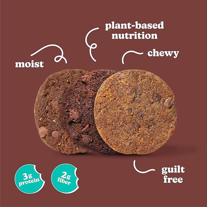 Love + Chew Soft Baked Protein Cookies, Gluten Free | (18) Count Chocolate Lover Minis Variety Pack | Vegan, Paleo, Non GMO and Packed with Superfoods. - Individually Wrapped, and Made from High Protein Almonds