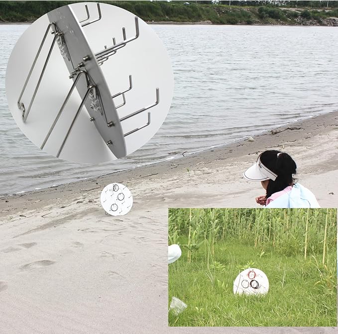 Aluminum Alloy Plate Portable Hook Ring Toss Game, Fun Backyard Lawn Toss for Family Carnival Party Games, Picnic & BBQ Entertainment