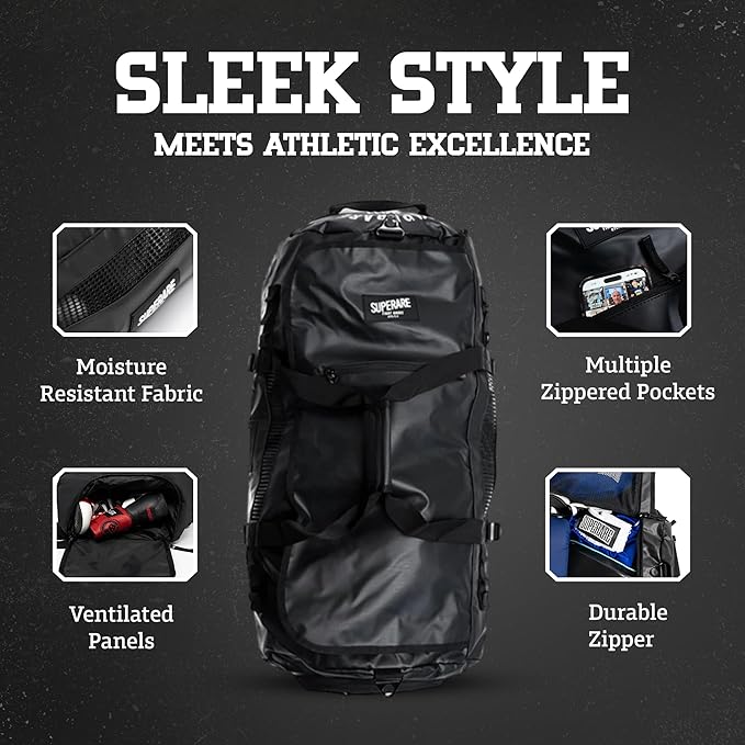 Superare Gear Bags - Gym Duffle Bag, Backpack, Tote Bag for MMA, Athletic Gym Boxing Bag - Enorme, Carico, Diario, Sporta