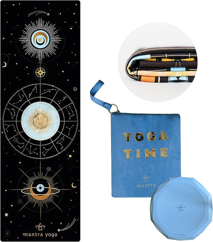 Mantra Yoga Travel PRO 1.5mm - Foldable Fitness & Exercise Mat with Bag | Lightweight, Compact & Eco-Friendly | Non-Slip & Washable | For All Types of Yoga | 72" L x 24" W | 2.6 lbs