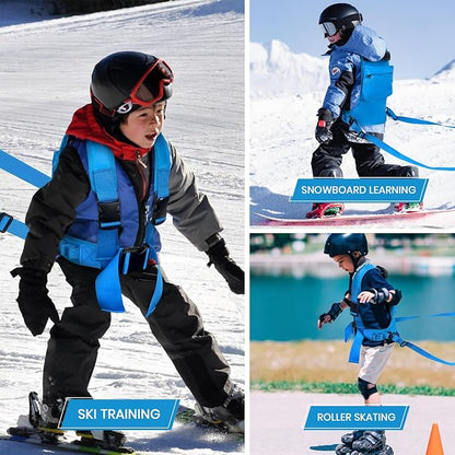 Ski Harness for Kids,Ski and Snowboard Training Harness with 2 Leashes & Backpack,Control Steer & Speed,Perfect for Beginners