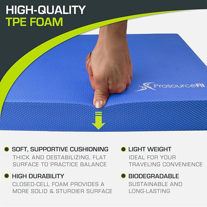ProsourceFit Exercise Balance Pad ??Non-Slip Cushioned Foam Mat & Knee Pad for Fitness and Stability Training, Yoga, Physical Therapy