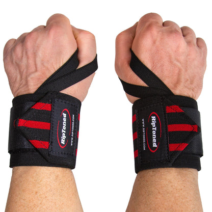 Rip Toned Wrist Wraps for Weightlifting - USPA & USAPL Approved - Stiff or Flex - 18" Gym Wrist
