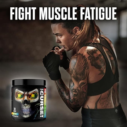 JNX SPORTS The Curse! Pre Workout Powder for Men & Women, Caffeine, Beta-Alanine, Creatine, L-Citrulline, 50 Servings, Sour Candy Flavor ??Boost Energy, Strength & Focus