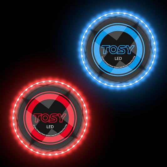 TOSY Bundle of 2 - Flying Disc 36 LEDs - Blue + Red