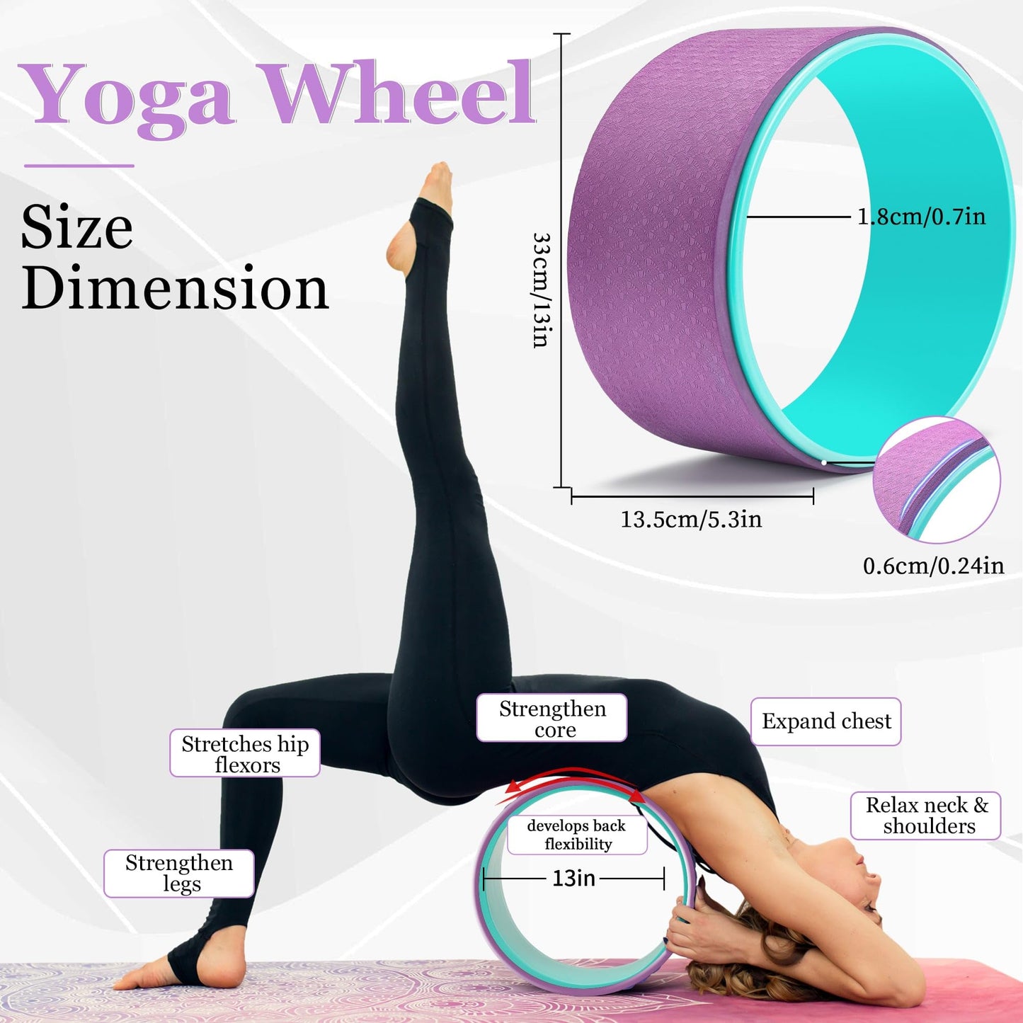 HNCTINNO All in One Yoga Wheel Set, Soft Foam Roller Wheel for Back Pain & Stretching, Yoga Blocks