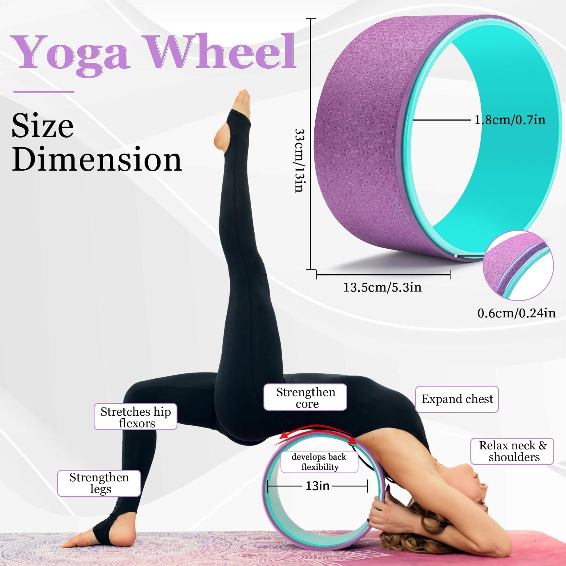 HNCTINNO All in One Yoga Wheel Set, Soft Foam Roller Wheel for Back Pain & Stretching, Yoga Blocks