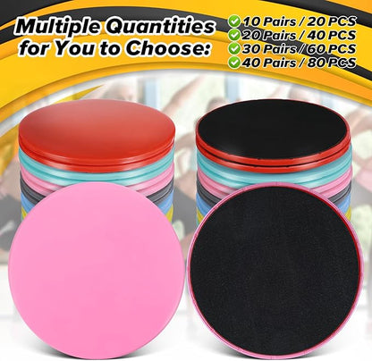 20 pcs Core Sliders Bulk Exercise Glider Discs Gifts for Group Training Classes Fitness Slider Workout Dual Sided AB Pads for HIIT Gym Carpet Hardwood Floor