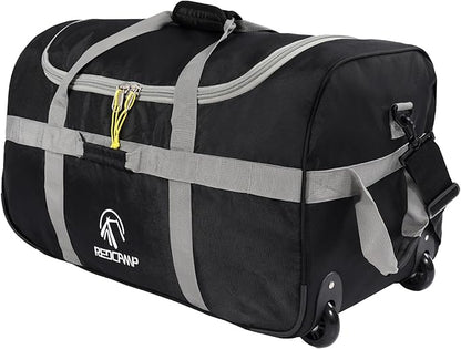 REDCAMP 85L/120L/140L Foldable Duffle Bag with Wheels, Large Travel Duffel Bag
