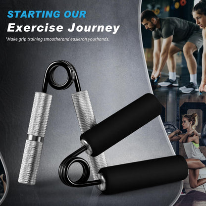 UUJOME Hand Gripper Strengthener Set 4pcs (50lb+100lb+150lb+200lb) - Metal Grip Strength Trainer