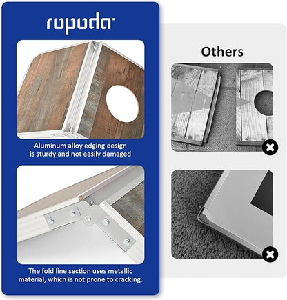 ROPODA Portable Cornhole Board Set,24 x 16 in Corn Hole Games for Adults with 8 Bean Bags, Lightweight Aluminum Alloy Edging Cornhole Set for Outdoor Games，Beach and Tailgates.