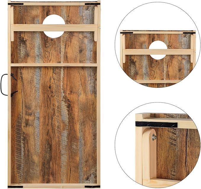 Solid Wood Premium Corn Hole Outdoor Game Set, 2 Regulation and Waterproof Cornhole Game Boards, with 8 Toss Bags, Perfect for Outdoor Indoor