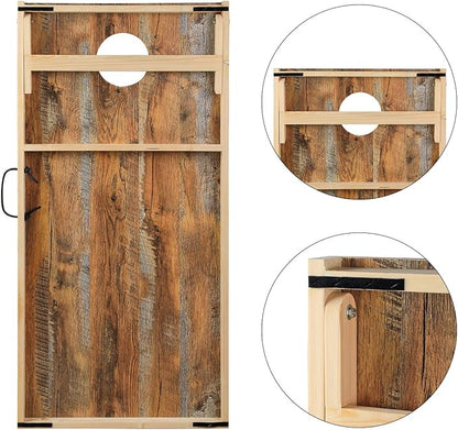 Solid Wood Premium Corn Hole Outdoor Game Set, 2 Regulation and Waterproof Cornhole Game Boards, with 8 Toss Bags, Perfect for Outdoor Indoor