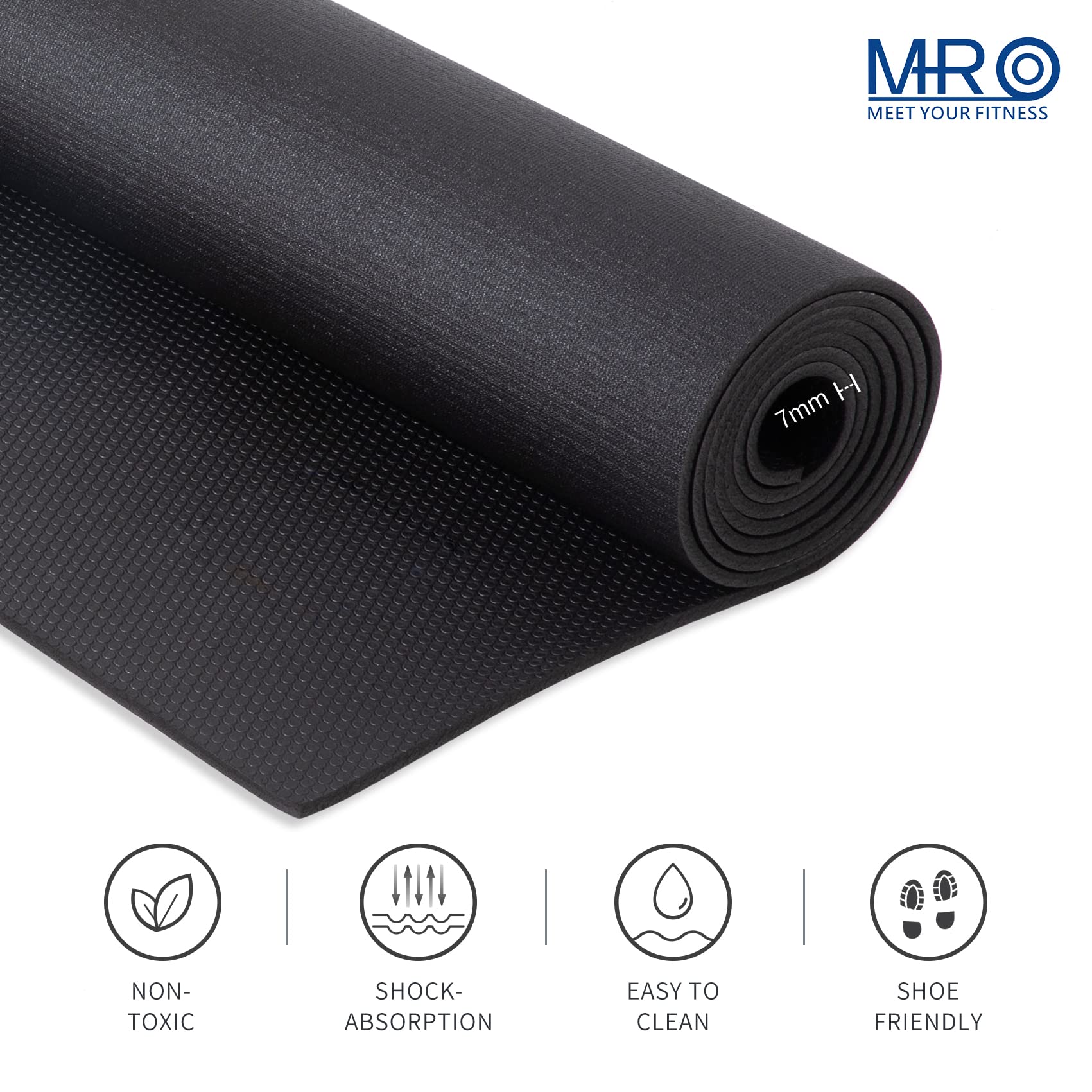 MRO Extra Large Exercise Mat For Home Gym, 15'x6'/12'x6'/9'x6'(7mm) Workout Mats for Gym Flooring