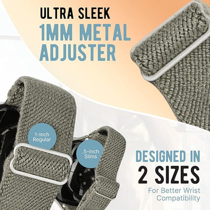 Braxley Bands - Organic Cotton Watch Bands For Women and Men, Compatible With All Apple Watch Sizes and Series - Washable, Sweat-Absorbent, Breathable Fit, Elastic Smart Watch Bands