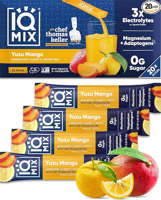 IQMIX x Chef Thomas Keller - Hydration Electrolyte Powder – 4-in-1 Formula for Hydration, Mental