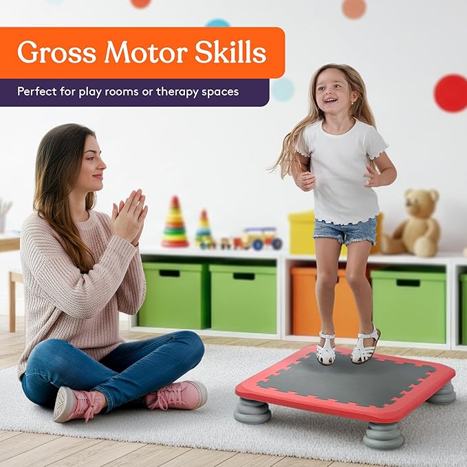 Special Supplies Kids Trampoline Rebounder Bouncing Board – Sensory Balance and Bounce Toy for Indoor and Outdoor Kids Toys - Outdoor Play Equipment