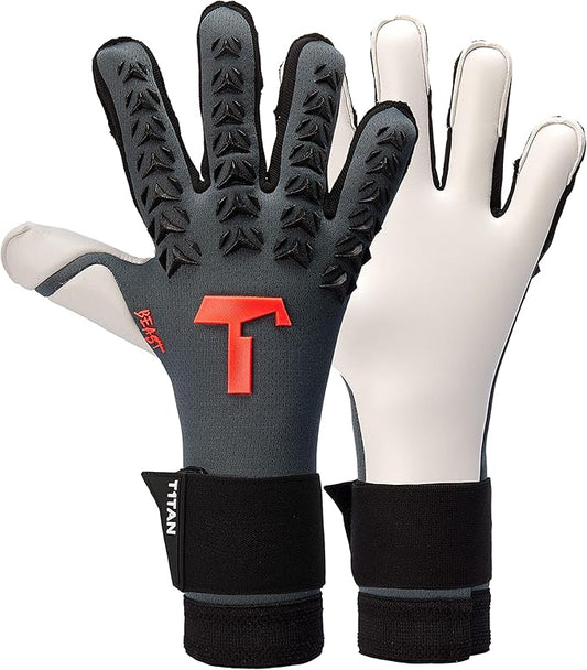 T1TAN Dark/Red Beast + LC - Goalkeeper Gloves - Without Finger Protection - Soccer Goalkeeper Gloves - Different Sizes & Colors
